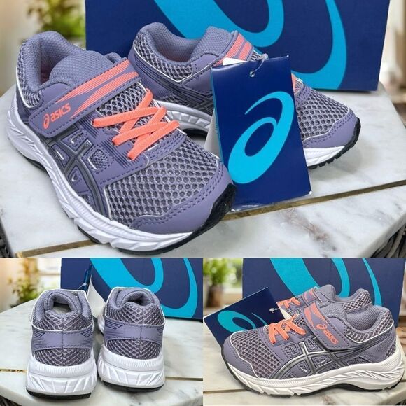 ASICS Youth Girl's CONTEND 5 PS ASH ROCK/SILVER Athletic Shoes Size 10 EU 27 - Picture 1 of 12